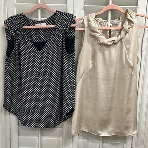 2 for the price of 1 LOFT Black and White  Blouse and Cream Top